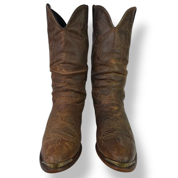 Durango Western Cowboy Boots Crumpled Distressed Soft Brown Leather Men’s 11 D - Picture 7 of 11